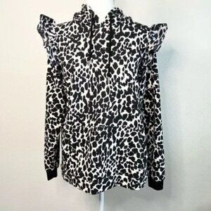 Sandy Liang x Target Leopard Print Ruffle Hooded Sweatshirt Small